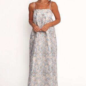 Petal & Pup Floral Maxi Dress in Blue and Cream